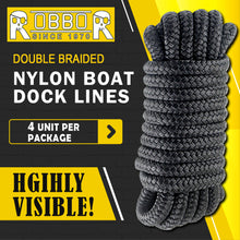 5/8" x 20' Double Braided Nylon Boat Dock Lines Pre-Spliced with a 15" Loop