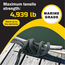 5/8" x 20' Double Braided Nylon Boat Dock Lines Pre-Spliced with a 15" Loop