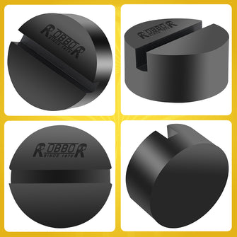 Robbor Rubber Jack Pads 3-Ton Capacity with Dia 2.9 inch and 0.4 inch Slotted