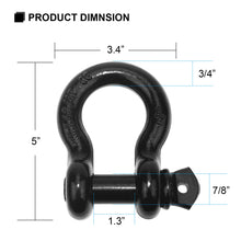 Robbor Shackles 3/4"D Ring Shackle 57,000Ibs BS with 7/8" Screw Pin and Shackle Isolator & Washers