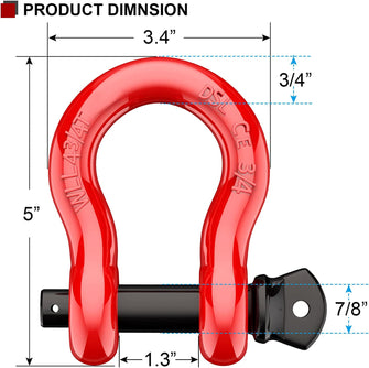 Robbor 3/4 inch D-Ring Shackle