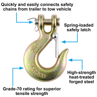 Robbor 5/16 inch Clevis Hook with Safety Latch
