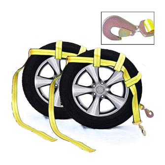 Robbor Tow Dolly Basket Strap with Twisted Snap Hooks for Small to Medium Size(14-17") Tires