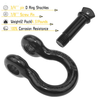 Robbor Duty Heavy Shackles 3/4 in. D-ring Shackle