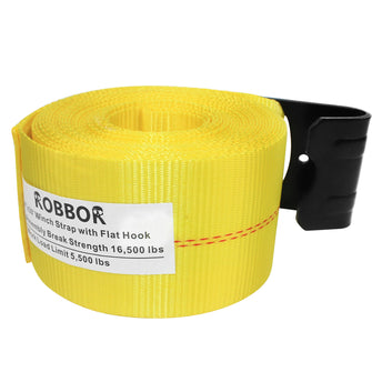 Robbor Winch Strap w/Flat Hook 4" x 30' (Box of 10)